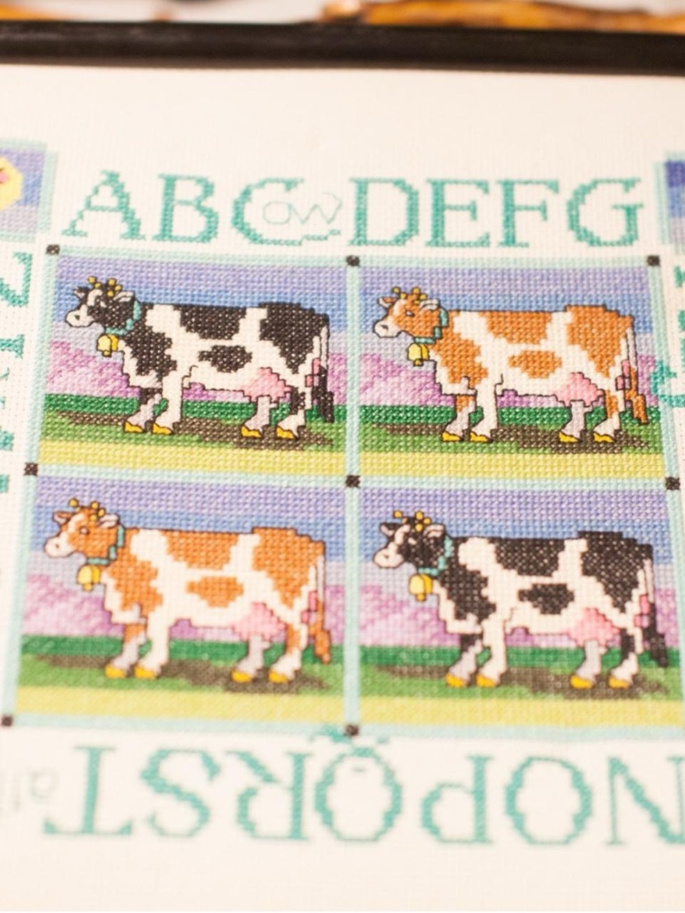 Cow Patch Cross Stitch Decor